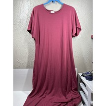 LuLaRoe Maxi T-Shirt Style Dress Maroon Short Sleeve Stretch Womens Size XL - $511.24 MXN