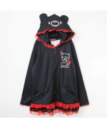 Gloomy Bear Black and Red Lace Trimmed Hooded Hoodie Cloak ONE SIZE FITS... - $81.54 CAD