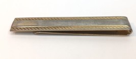 Vintage Swank Gold Tone Metal Tie Bar Clip Clasp Money Clip Mens Accessory 2.75&quot; - £6.27 GBP