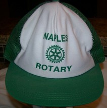 c1980 NAPLES NY ROTARY INTERNATIONAL FLAT BRIM MESH BASEBALL BALL CAP HAT - £7.76 GBP