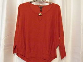 NWT INC International Concepts Woman Red Sweater Gold On Collar 0X Org $79.50 - £4.53 GBP