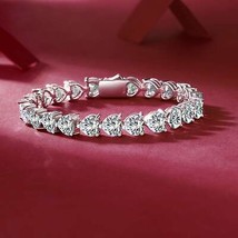 24 Carat Moissanite 925 Sterling Silver Heart Bracelet - $618.72