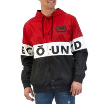 NWT ECKO UNLTD. MSRP $59.99 MEN&#39;S RED BLACK FULL ZIP WINDBREAKER HOODIE ... - $26.99