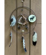 Vintage Rare Deer Jawbone Dreamcatcher with Leather Medicine Pouch Conch... - $347.33 CAD