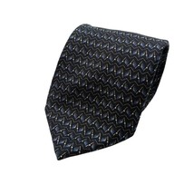 Barrington Blue Black Silk Tie Necktie - £4.75 GBP
