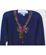 Vintage Blue SWEATER by Barbara Scott - Padded Shoulders Size Lg NWT - £13.37 GBP