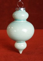 Designer 6&quot; Finial Heavy Glass Christmas  Ornaments Crackle? - £16.69 GBP