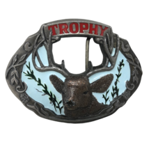 VTG C + J Deer Hunting Trophy Colored Hunting Belt Buckle 1992 Antlers - £38.78 GBP