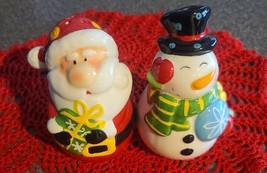 Holiday ~ Christmas ~ Snowman ~ Santa Ceramic ~ Salt &amp; Pepper Shakers (70) - €30,15 EUR