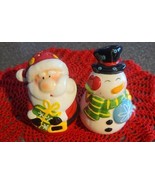 Holiday ~ Christmas ~ Snowman ~ Santa Ceramic ~ Salt &amp; Pepper Shakers (70) - €30,15 EUR