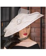 Ladies English Spring Summer Hemp Elegant Banquet Hat For Wedding Specia... - $129.99