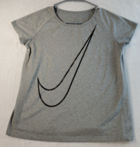 Nike T Shirt Youth Large Gray Knit 100% Polyester Short Sleeve Round Nec... - $12.99