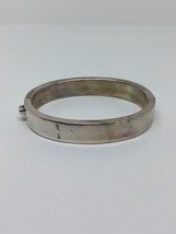 Vintage Sterling Silver 925 Hinged Bangle Bracelet 6.5&quot; - £59.20 GBP