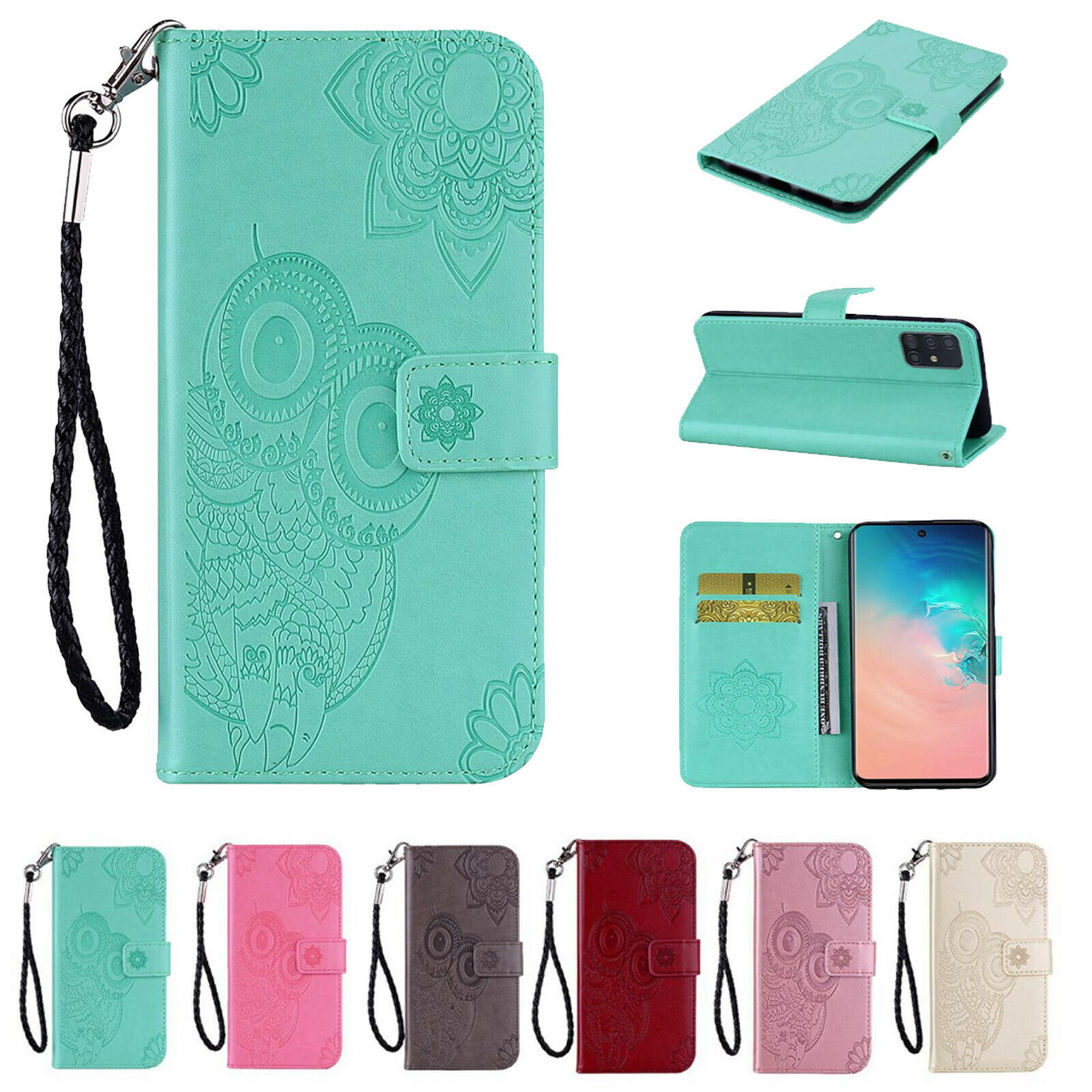 K103) Leather wallet FLIP MAGNETIC BACK cover Case for Samsung Galaxy