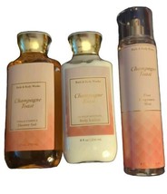 Bath &amp; Body Works CHAMPAGNE TOAST Lotion Fragrance Mist Shower Gel FULL ... - $25.60