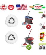 2-Pc EasyWring Spin Mop Refill - Durable Microfiber Heads for All Floors - $590.63 MXN