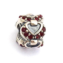 Authentic Chamilia Connecting Hearts Crystal Red Bead 2025-0675, New - $785.97 MXN