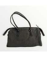 Ann Taylor Black Fabric Shoulder Bag Charcoal Gray Handbag Double Strap ... - £10.22 GBP