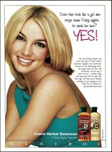 Britney Spears Clairol Herbal Essences Shampoo advertisement 8 x 11 ad p... - $4.23