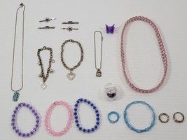 M) Vintage Junk Drawer Mixed Lot Children&#39;s Costume Doll Jewelry Ring Bracelet - £7.84 GBP