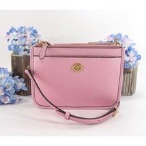 Coach Metallic Pink Pebbled Metallic Leather Turnlock Slim Crossbody Bag NWT - £146.48 GBP