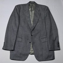 Vtg 90s 44R Blue Check Soft Tweed 100% Wool USA Made Blazer Jacket Sport Coat - £47.67 GBP