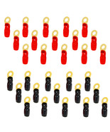 0 Gauge Gold Ring Terminal 30 Pack 1/0 AWG Wire Crimp Cable Red Black Bo... - £39.54 GBP