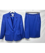 Vintage Pendleton 2Pc Skirt Suit Size 8 100% Virgin Wool Blue Set Lined ... - $95.03 CAD