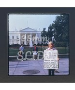35mm Slide Man Protesting Against President Nixon Outside White House 1973 - $450.49 MXN