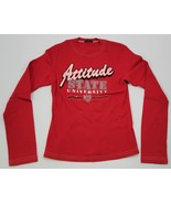 L) Attitude State University FANG Kids Long Sleeve Red Shirt Medium Studded - £7.90 GBP