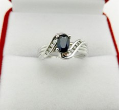 14K White Gold Plated 1.50Ct Oval Cut Simulated Sapphire Wedding Ring Women - £81.77 GBP