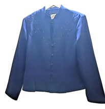 Vintage Julian Taylor Blue Sequin Button Blazer – Women’s Size 10 - $360.56 MXN
