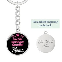 Dog Mom Keyring Welsh Springer Spaniel Mama Circle Keychain Stainless Steel or  - £30.33 GBP+