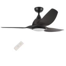 CO-Z 52-in Black Color-changing LED Indoor Propeller Ceiling Fan w/ Light Remo - £119.31 GBP