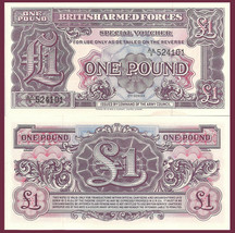 Great Britain Armed Forced Voucher P M22, 1 Pound, 1948 Post WWII UNC $3CV - £1.59 GBP