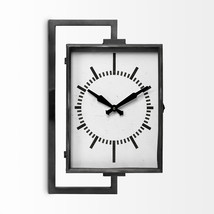 Rectangular Large Black Industrial Style Wall Clock - £162.90 GBP