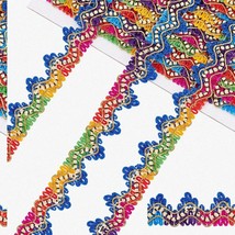 Rainbow Loop Lace: 1&quot; Braided Trim, 9.8 Yards - Ethnic Gradient Polyeste... - $537.97 MXN