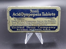 Vintage Medicine Tin: Rexall Acid Dyspepsia Tablets, empty tin, Made in USA - £9.34 GBP