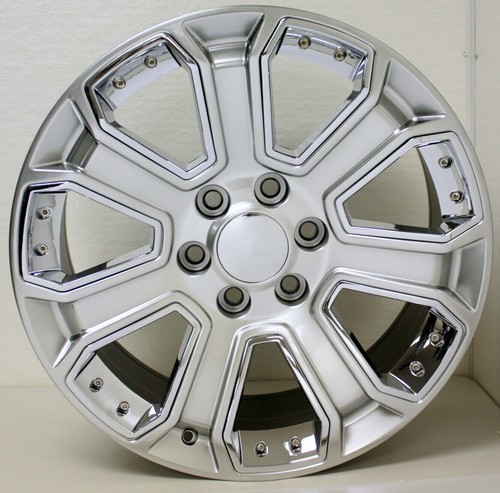 Chevy 20" Hyper Silver with Chrome Wheels fits 2000-18 Silverado Tahoe Suburban Item image 3