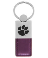Clemson University Leather &amp; Metal Key Tag -  Purple Leather - $8.56