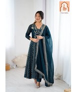 Festive Collection Teal Blue Anarkali Gown Set - €53,32 EUR