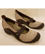 Merrell Comfort Wedge Shoes Sz-9.5 Dark Taupe/Brown Trim Leather/Suede - $49.98