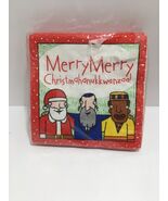 VINTAGE CHRISTMAS PAPER NAPKINS Merry Merry Christmahanukkwanzaa Fun Han... - $307.53 MXN