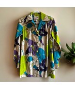 VTG 60&#39;s INDORABLES of CALIFORNIA MOD Bright Floral Jacket Shirt Shacket S - $61.03