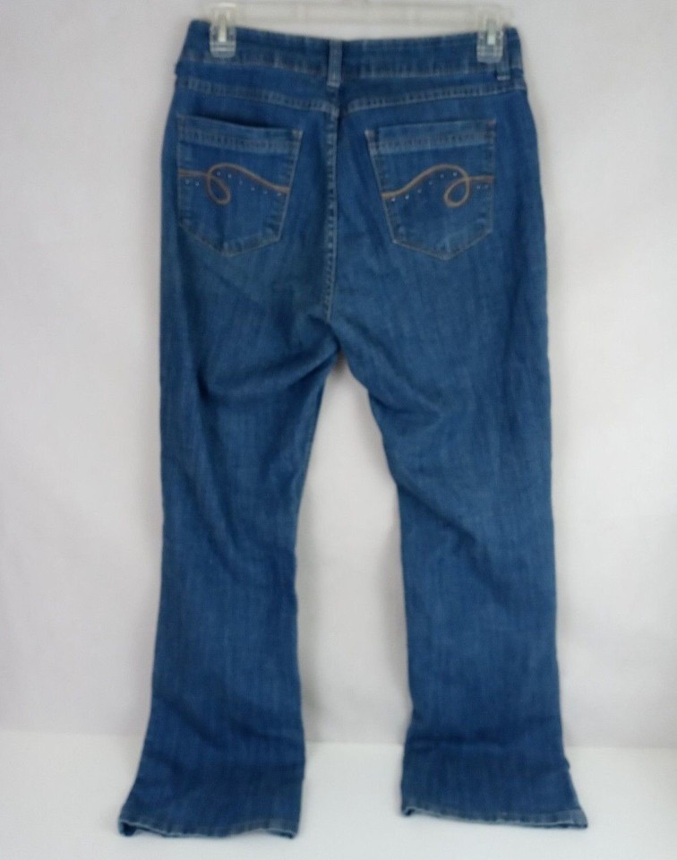 Riders By Lee Embroidered Distressed Beaded Mid Rise Bootcut Jeans Size 12M - $14.84