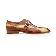 Belvedere Shoes Marte Genuine Ostrich Leg single buckle monk strap Camel R810 image 2