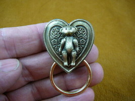 #E-481) little Teddy bear lover heart Eyeglass pin pendant ID badge hold... - £15.33 GBP
