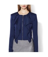 BCBGMAXAZRIA Woman’s Dark Navy Blue Preston Cropped Jacket Size Large - $1,413.68 MXN