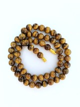 Natural Tiger&#39;s Eye Beads Necklace, Large Beads Necklace, Tiger Eye Bracelet - £55.36 GBP