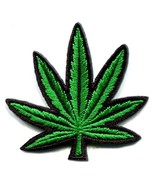 MARIJUANA LEAF IRON ON PATCH 1.9&quot; Cannabis Pot Weed Hippie Embroidered A... - $5.57 CAD